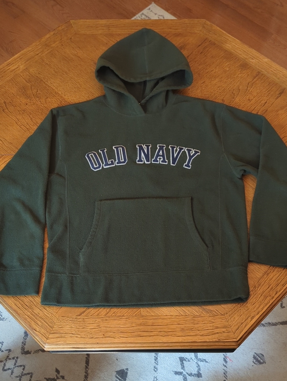 Vintage 90s/Y2K Old Navy Forest Green Fleece Hoodie Gorpcore